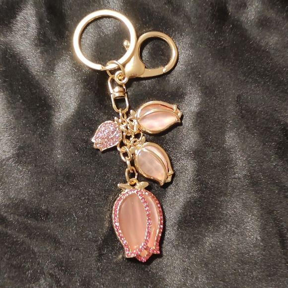 Pink Rose Rhinestone Purse Accessory - Picture 3 of 3